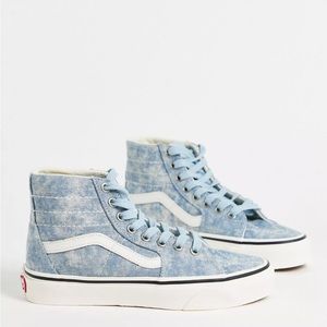 Vans Sk8-Hi Taper Denim Winter Sky blue Skate Shoes men’s 8 women’s 9.5